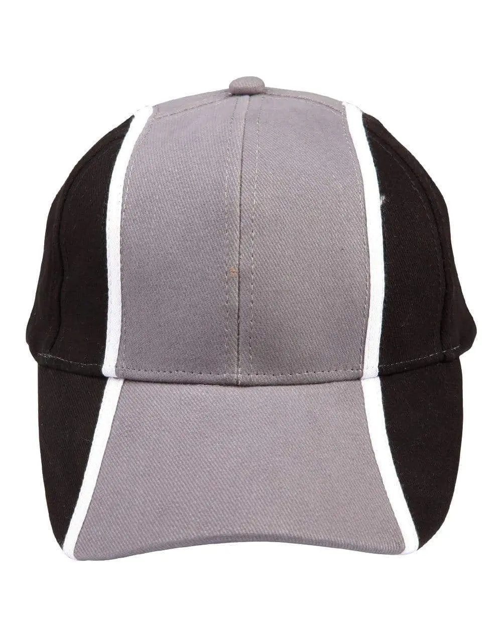 Winning Spirit Tri-colour cap CH83 Active Wear Winning Spirit Grey/White/Black, One size